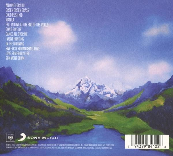 Albumcover mit einer Landschaft aus Berg und Fluss.