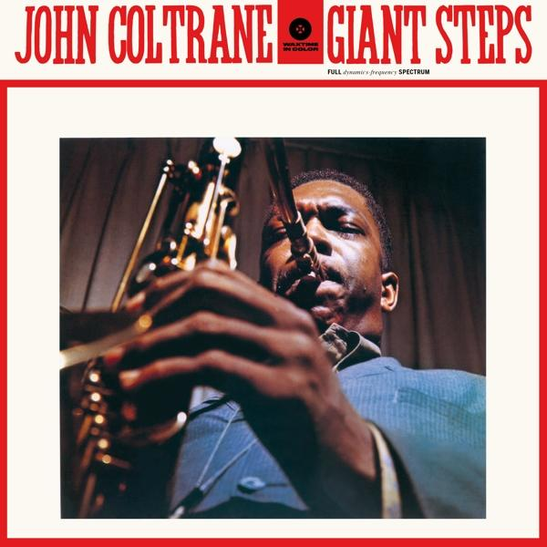 Album borító, John Coltrane szaxofonozik. Piros keret, a cím szövege.
