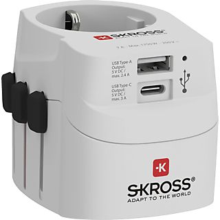 SKROSS PRO Light USB (AC)– World - Weltreiseadapter (Weiss)