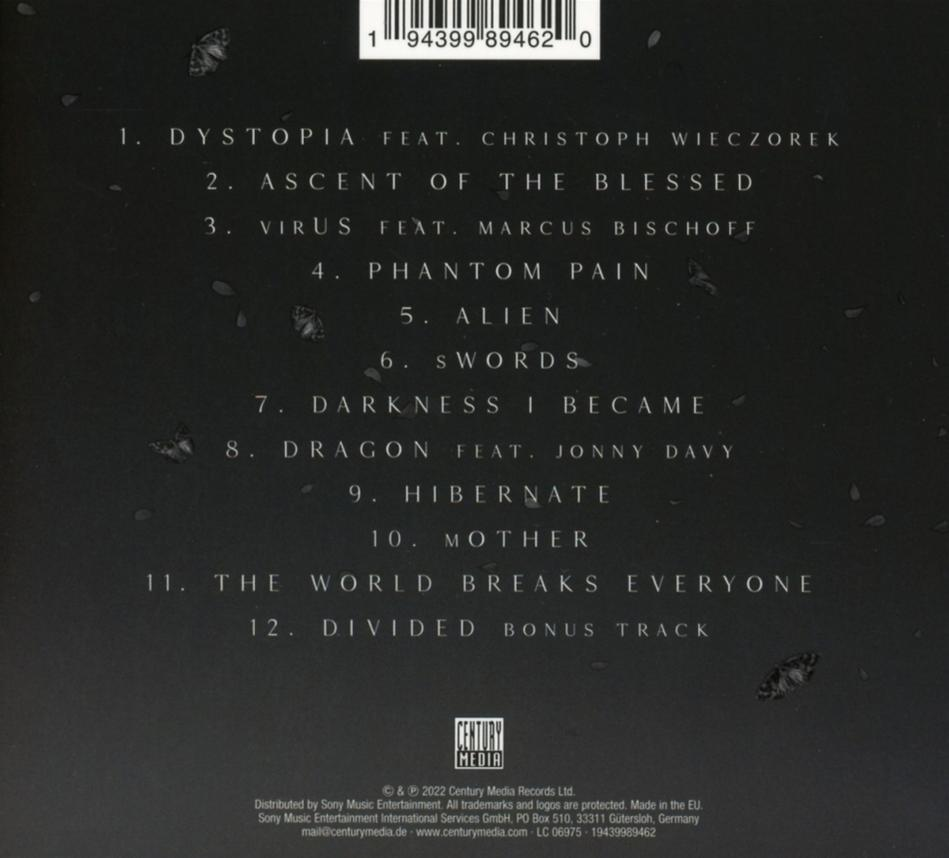 Eine CD-Rückseite mit einer Liste von Liedern und dem Albumtitel. Enthält Musik- und Textbezeichnungen.
