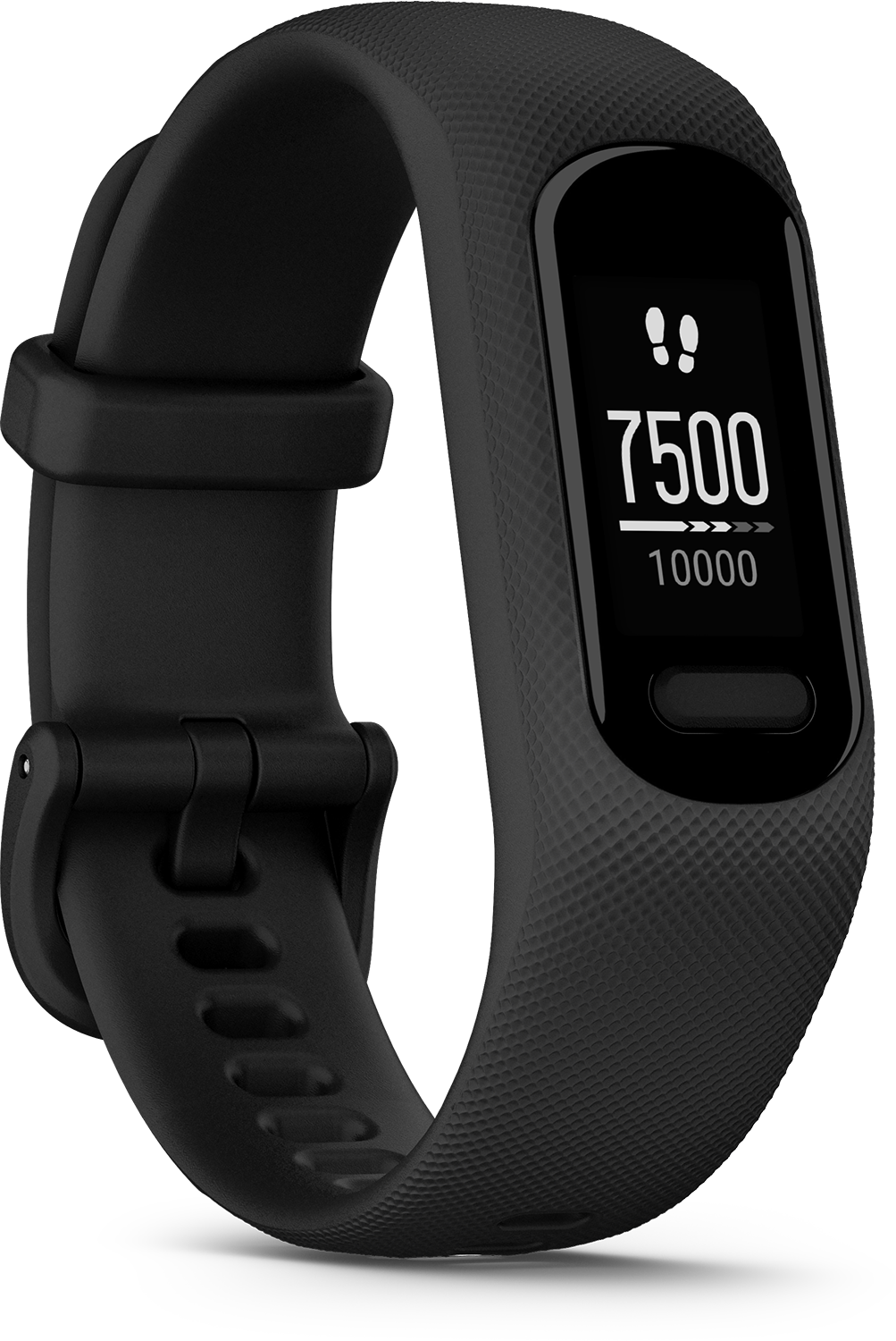 A black fitness tracker shows the steps and a goal of 10000 steps.