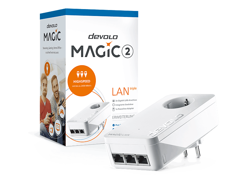 DEVOLO 8502 Magic 2 LAN triple Erweiterungsadapter; Powerline