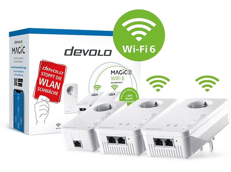 Devolo 8824 Magic 2 WiFi 6 Multiroom Kit; Powerline-Adapter