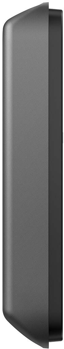 A side view of a gray, sleek, rectangular device. The surface is smooth and matte.