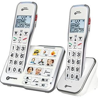 GEEMARC Téléphone - Répondeur Amplidect 595 - Big Button - DuoSet (DECT595-2FOTO_WH_VDE)