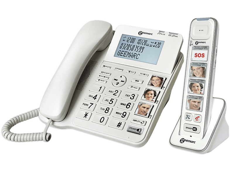 Geemarc Amplidect 295 Big Button Photo Corded and Cordless Phone with Answering Machine