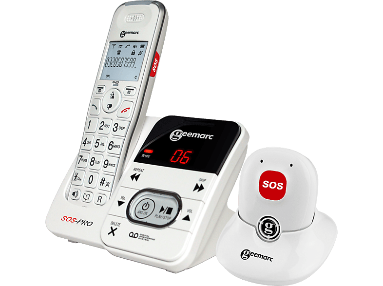 Geemarc Telefoon Amplidect 295 Sos Pro + Antwoordapparaat (dect295sos_pro_wh_vd)