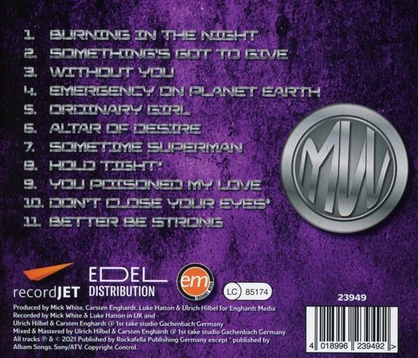 CD-Hülle mit Titelliste und Logo.