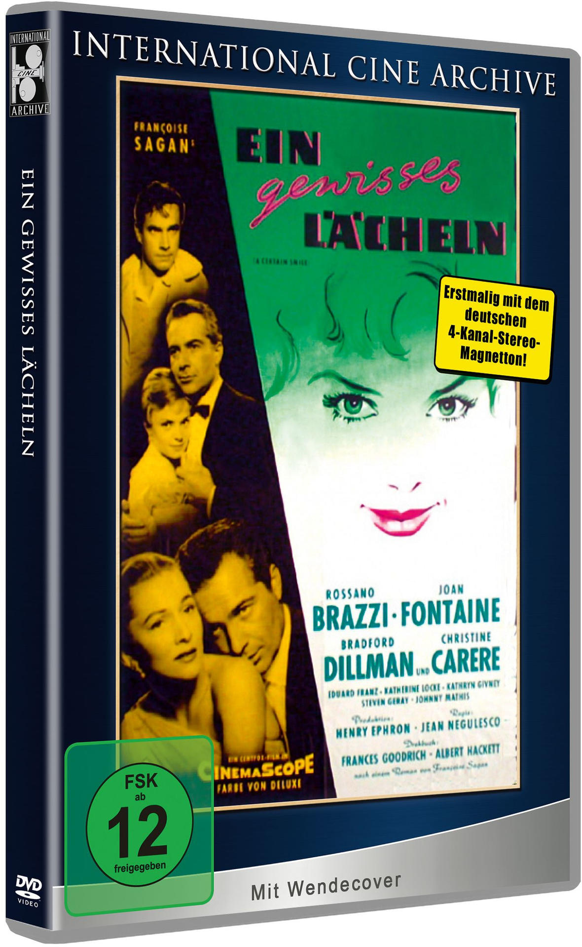DVD-Hülle mit Filmplakat. Es zeigt Schauspieler und eine Frau mit rotem Lippenstift. Der Titel ist auf Französisch.