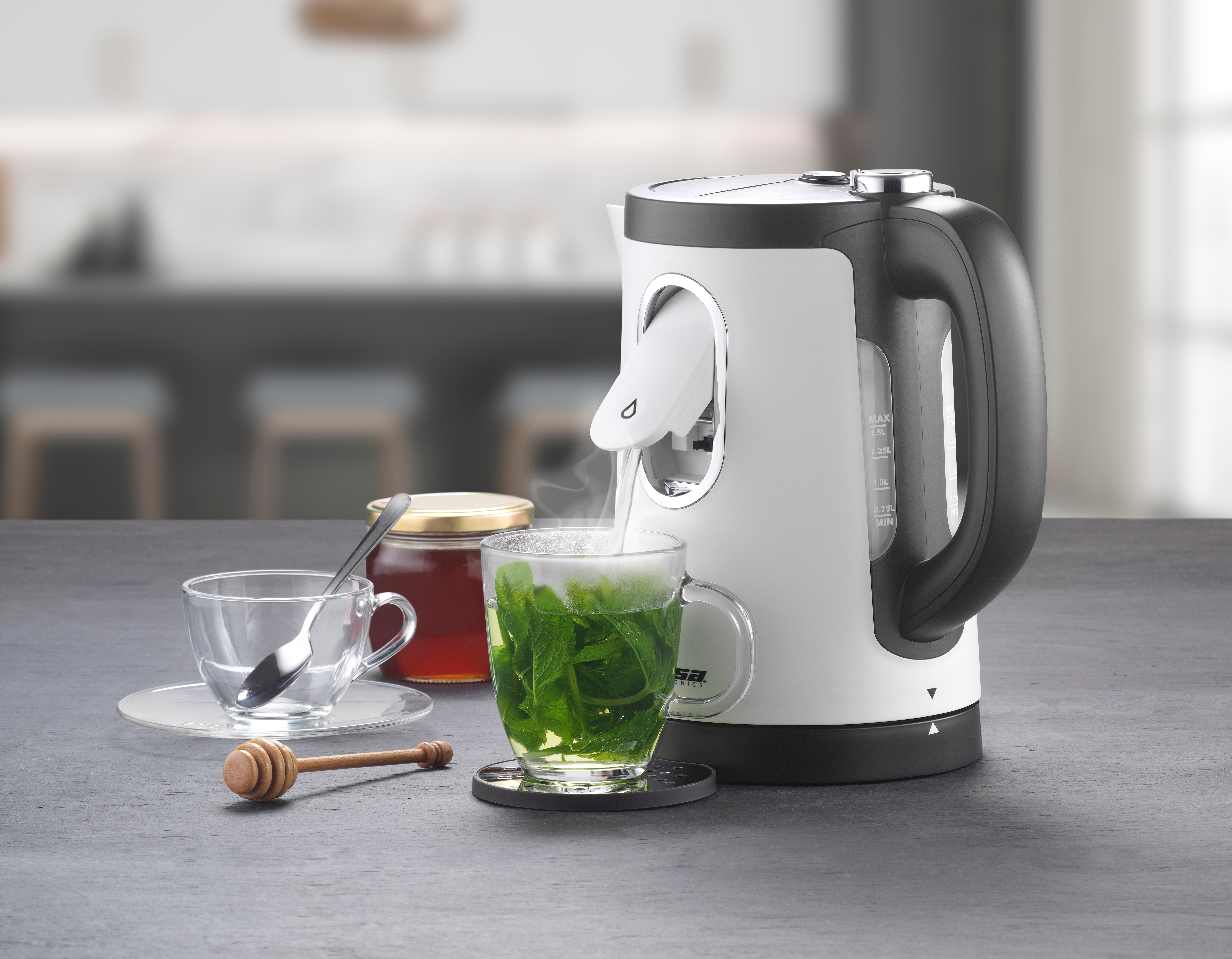 TRISA 2-in-1 Perfect Cup Wasserkocher (Weiss, 1.5 l, 2400 Watt)