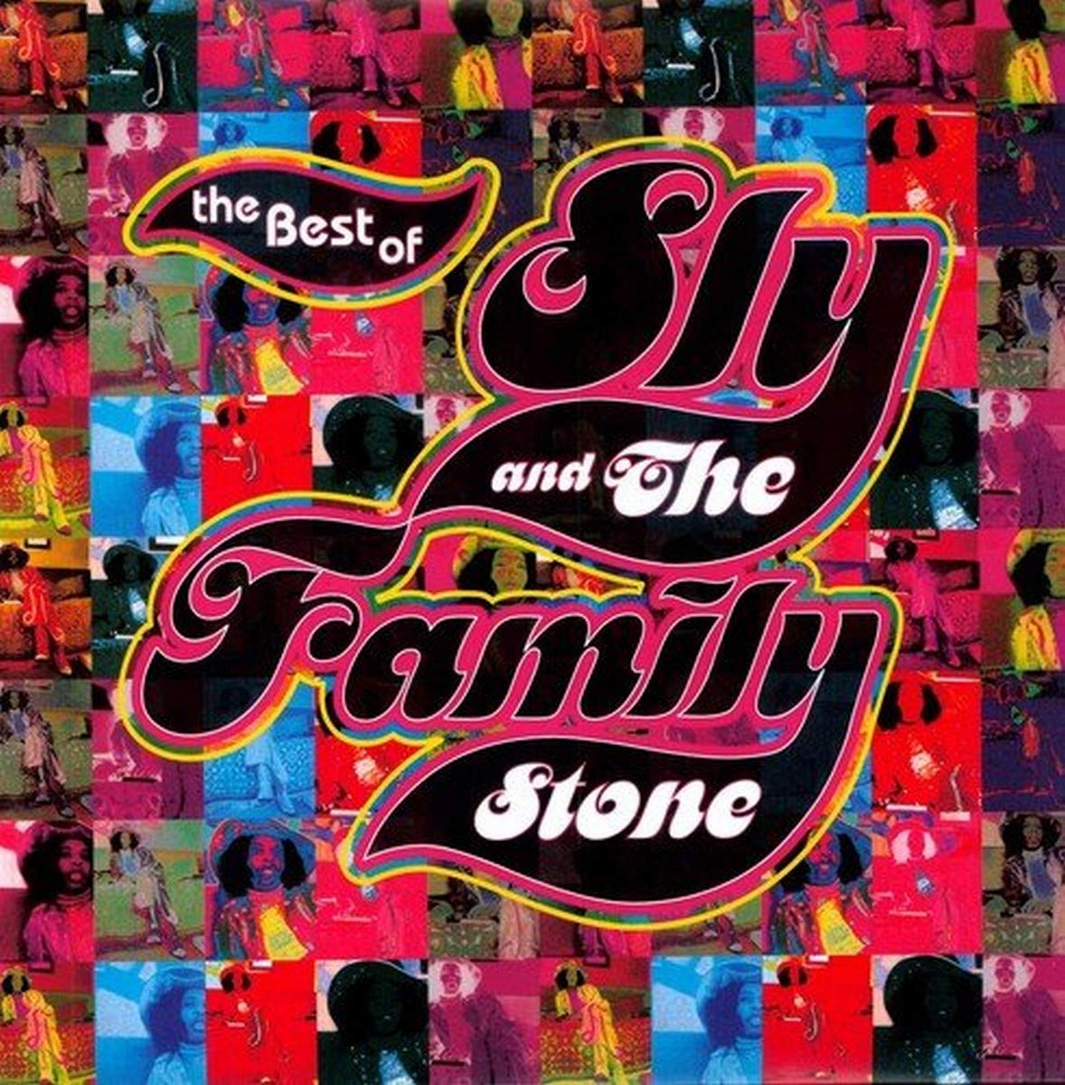 A 'The Best of Sly and The Family Stone' album borítója, színes grafikával.