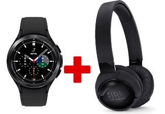 SAMSUNG Galaxy Watch 4 Classic 46 mm Zwart + Draadloze hoofdtelefoon Tune 600 Bluetooth Noisecancelling Zwart