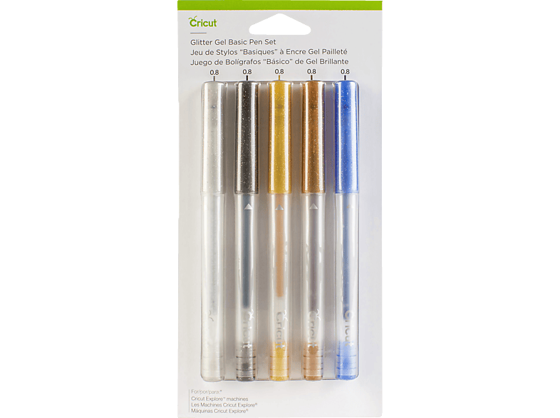 CRICUT Explore/Maker Gel Pen Glitter Black, Gold, Silver, Brown and Blue
