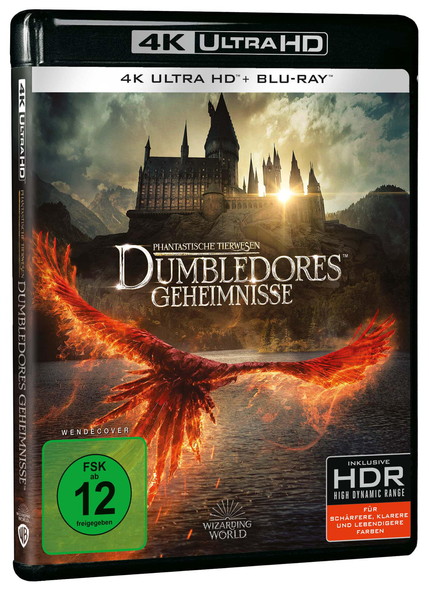 DVD-Hülle mit Phönix und Burg, Text und grünem Bewertungsetikett.