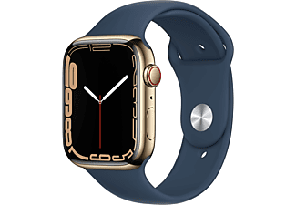 APPLE Watch Series 7 Cellular 45 mm goud roestvrij staal / blauwe sportband