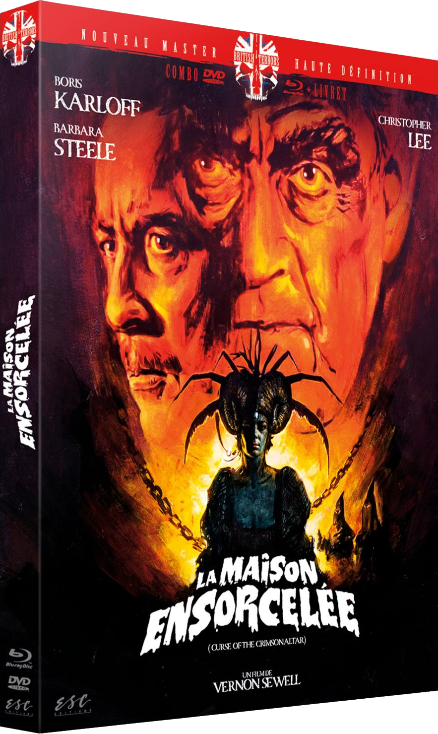 DVD-hoes: 'La Maison Ensorcelée', een horrorfilm, met een enge illustratie.