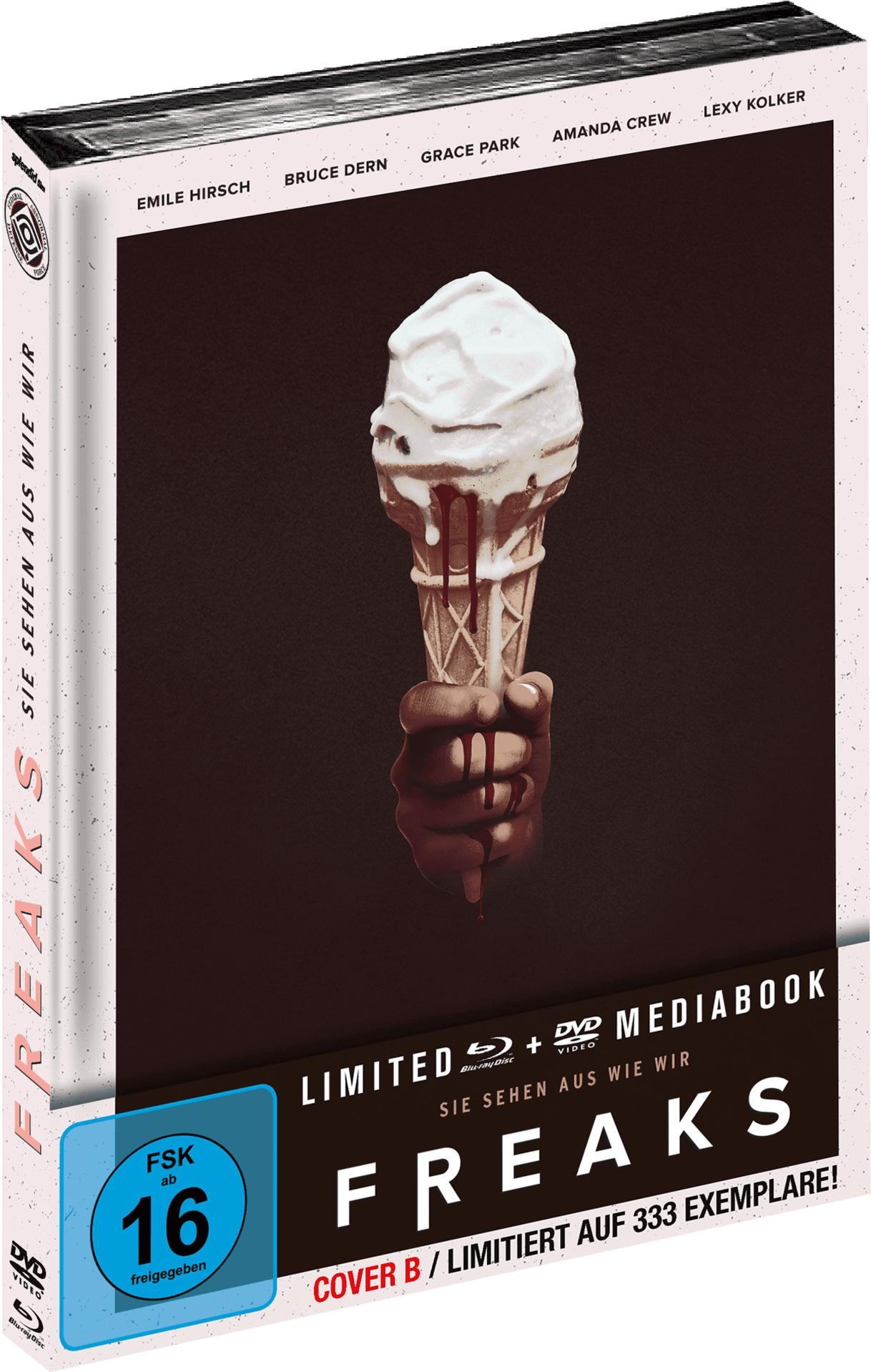 Ein Filmcover mit schmelzendem Eis, gehalten von einer Hand, Text auf Deutsch.