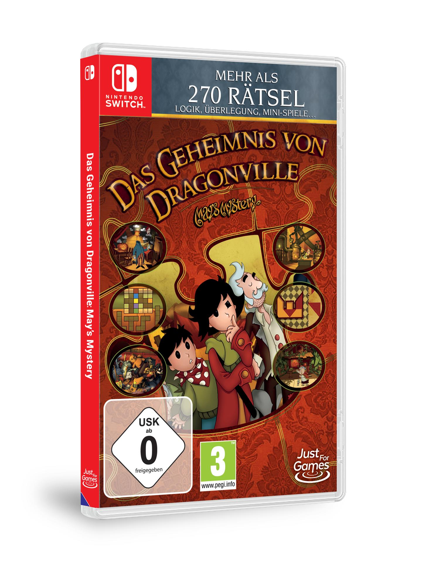 Spielbox, ein Nintendo Switch-Case, mit einem Cartoon-Bild von Charakteren.