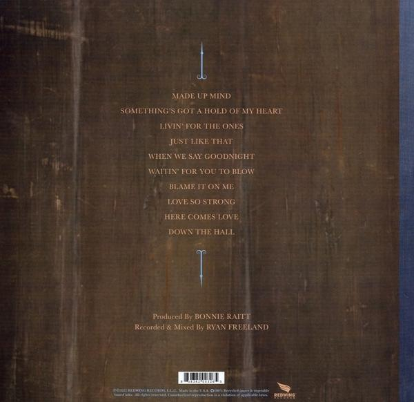 Az album hátlapja, amely a dalok címeit és a stáblistát mutatja.