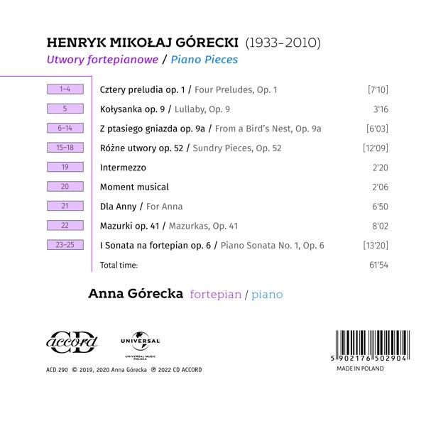 Anna Gorecka - Anna Górecka plays Henryk Mikolaj Górecki  - (CD)