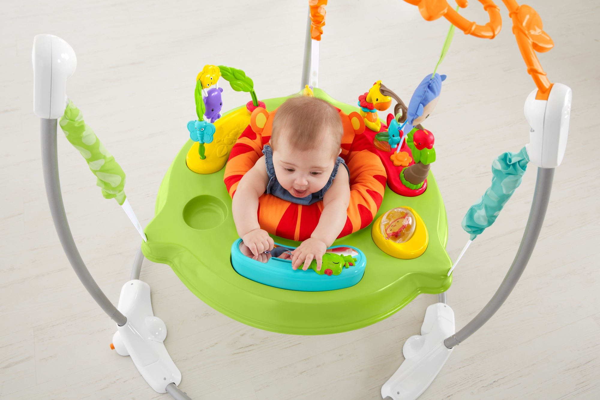 FISHER PRICE Spielspaß Rainforest Jumperoo, Tür-Hopser, Baby-Hopser Baby Hopser Mehrfarbig