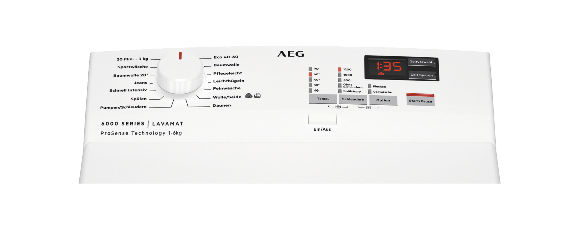 AEG L6TBA41260 Serie 6000 mit ProSense Mengenautomatik Waschmaschine (6 kg, 1151 U/Min., D)
