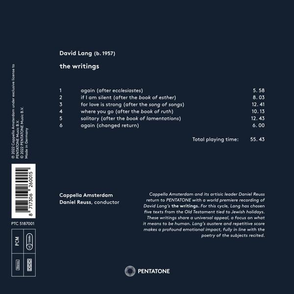 Cappella Amsterdam & Daniel Reuss - David Lang: the writings  - (CD)