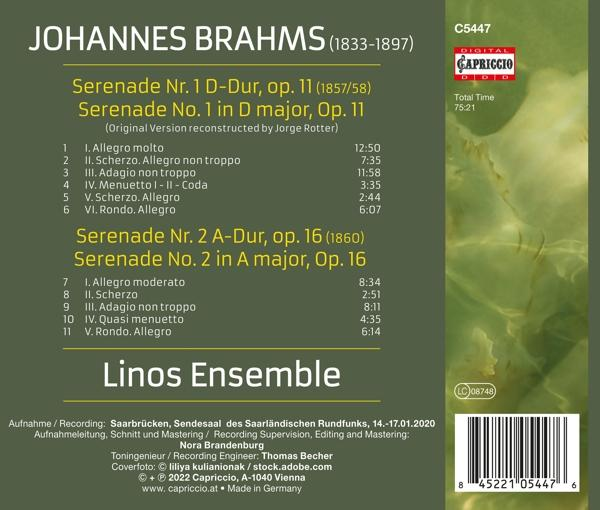 Linos Ensemble - Serenade 1 And 2  - (CD)