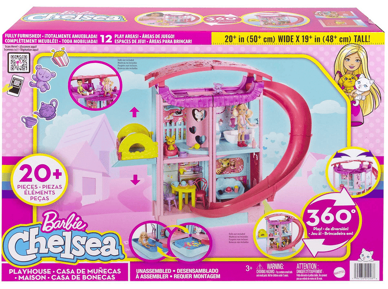Barbie Day At The Fair Spielset – Mit 2 Puppen, Chelsea Mit Farbwechsel-Gesicht, Schmink-Zubehör & Fotohalter