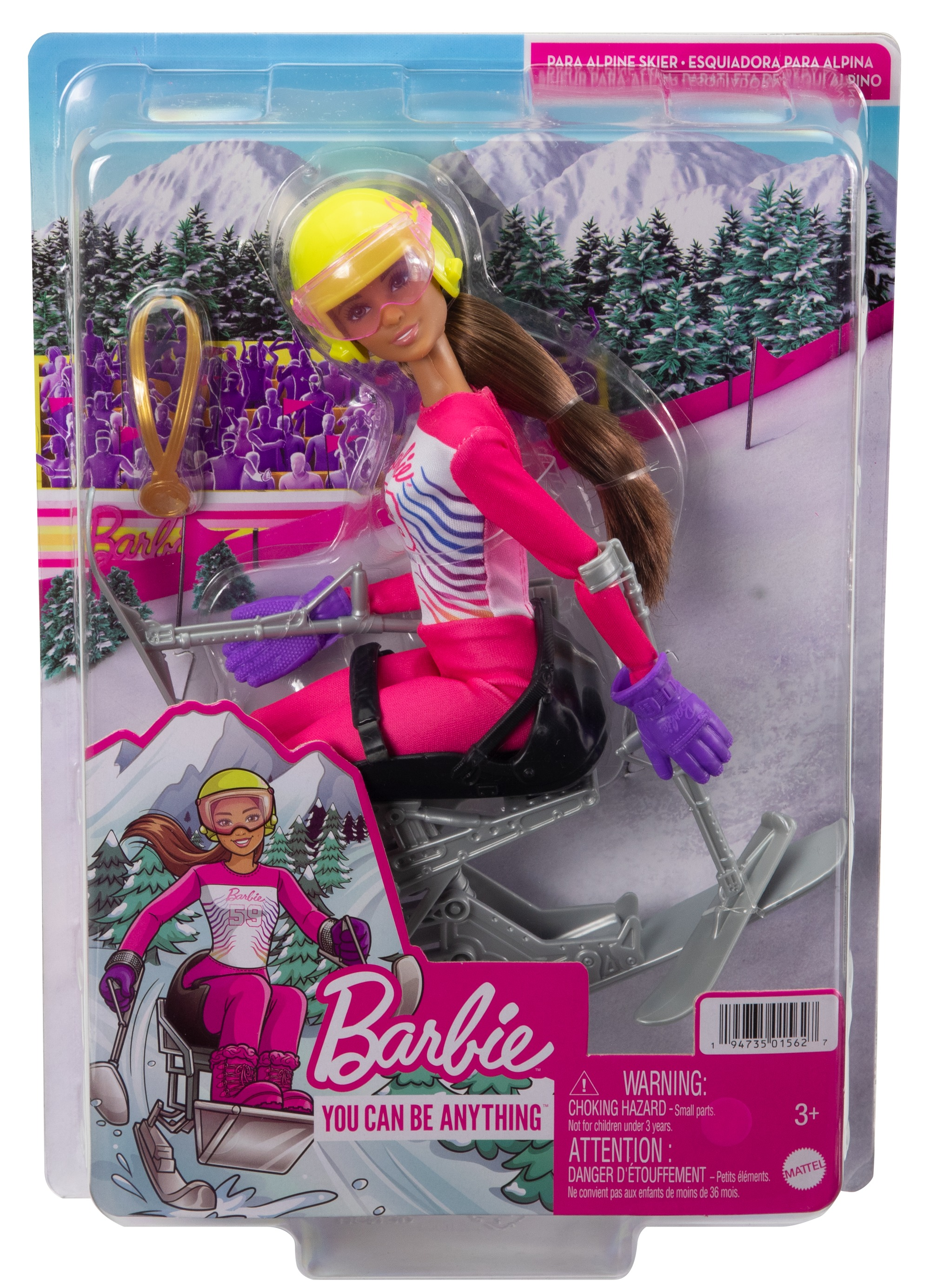BARBIE Para Sport Ski Set Zubehör Alpin Mehrfarbig inkl. Barbie Spielzeugpuppe