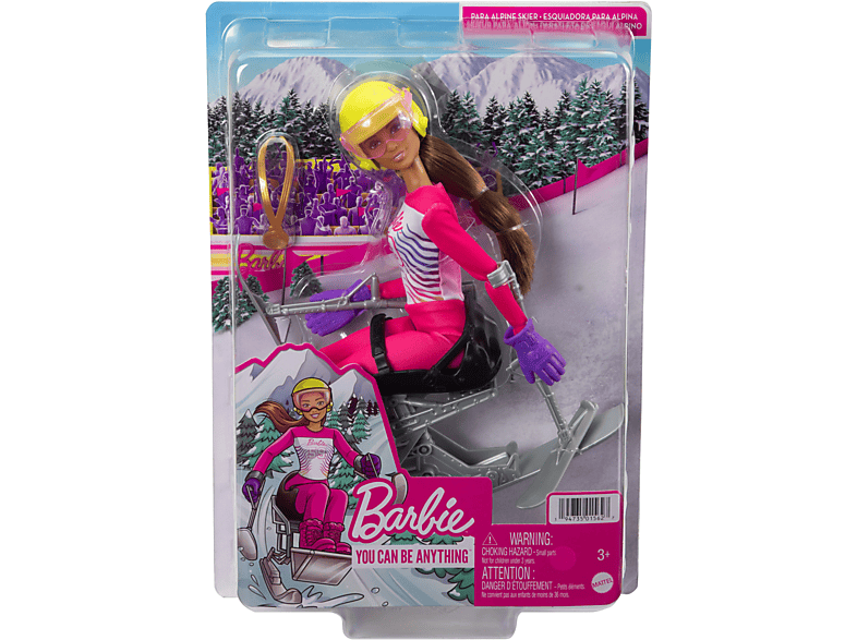 [Das heutige Highlight] BARBIE Para Sport Ski Alpin Set inkl. Spielzeugpuppe Zubehör Barbie Mehrfarbig