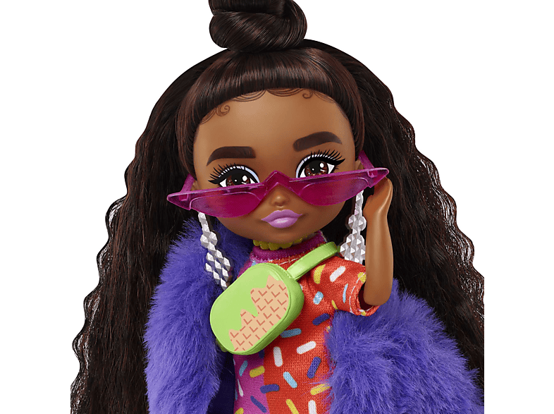 Thumbnail - BARBIE Extra Minis-Puppe (ca. 14 cm) mit Moden, Accessoires und Puppenständer Spielzeugpuppe Mehrfarbig