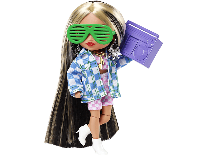 Thumbnail - BARBIE Extra Minis-Puppe #2 (ca. 14 cm) mit Moden, Accessoires und Puppenständer Spielzeugpuppe Mehrfarbig