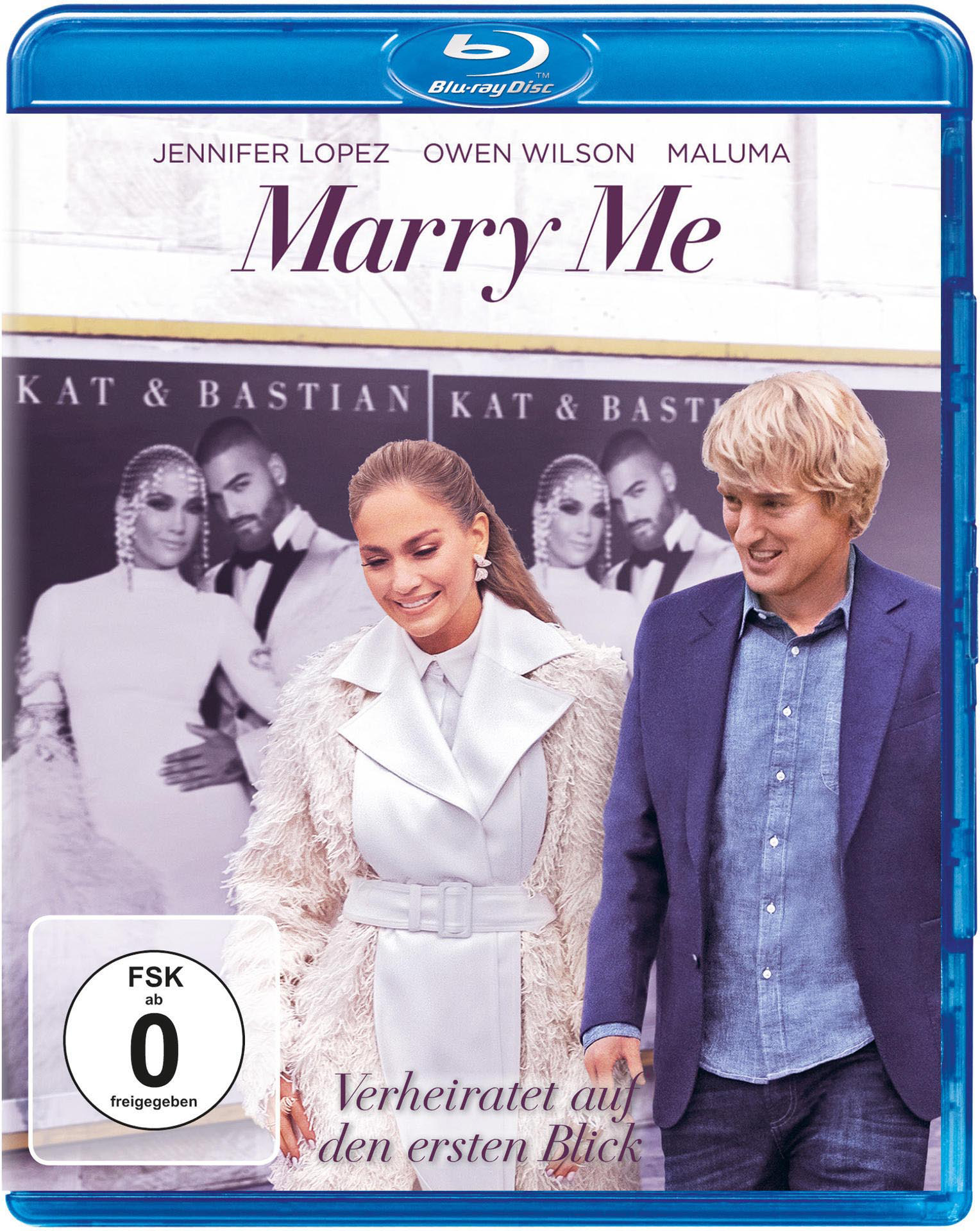 DVD-Cover für 'Marry Me' mit Jennifer Lopez und Owen Wilson, mit Filmtitel und Schauspielernamen.