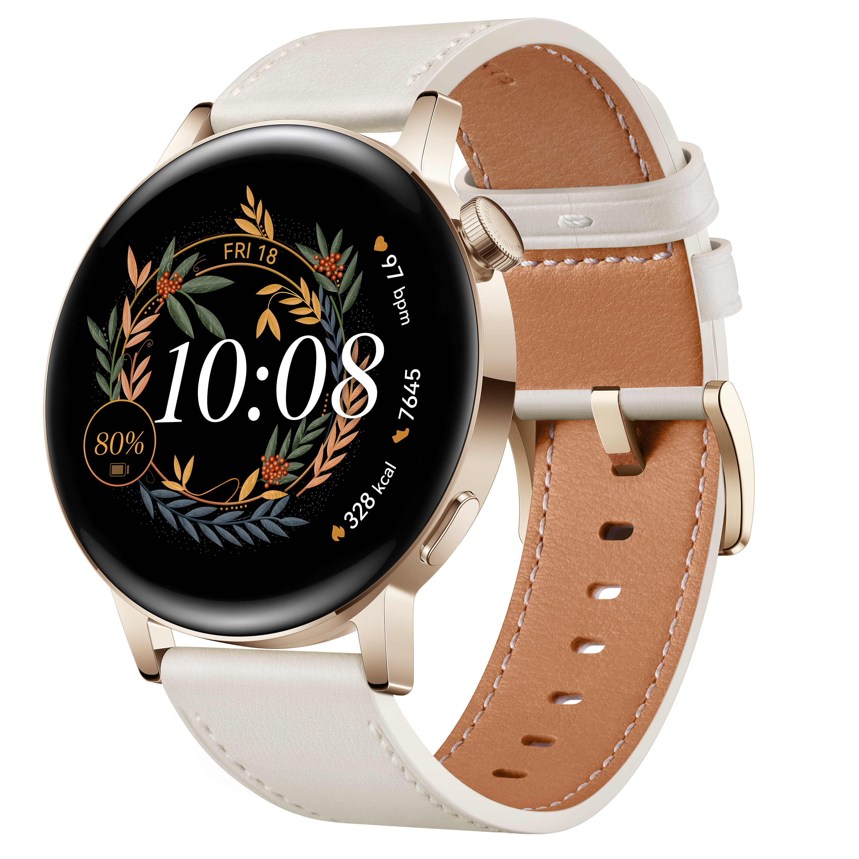 Smartwatch - Huawei Watch GT3 42mm Classic, 7 días, ritmo cardiaco 24h, SPo2, IA+100 deportes,GPS,5 Atm,Blanco