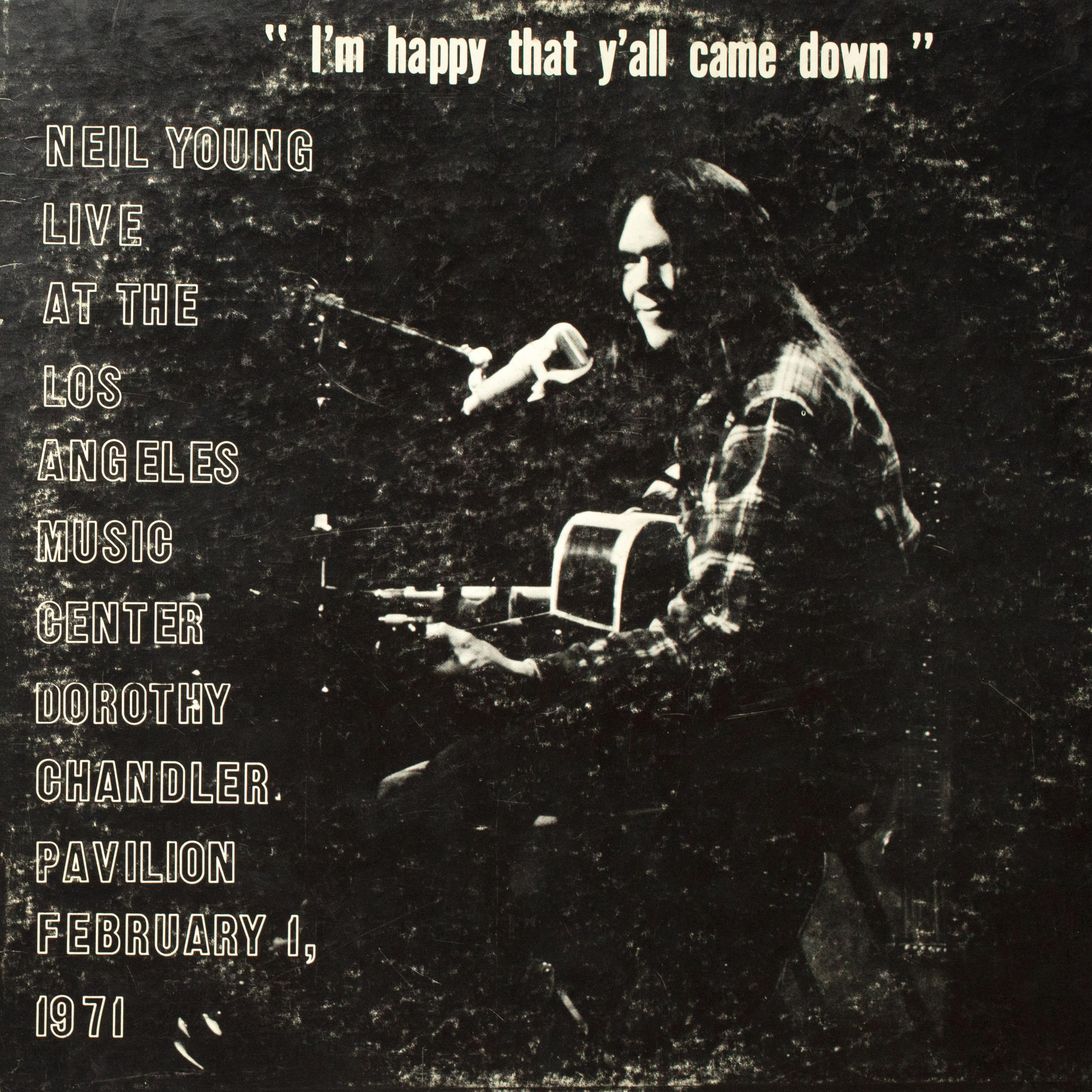 Album borító: Neil Young élőben a Los Angeles Music Centerben.