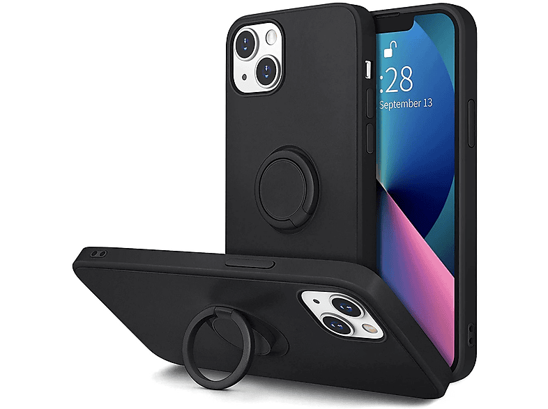 CASE AND PRO szilikon tok gyűrűvel, Samsung A32 5G, fekete (RING-A325G-BK)