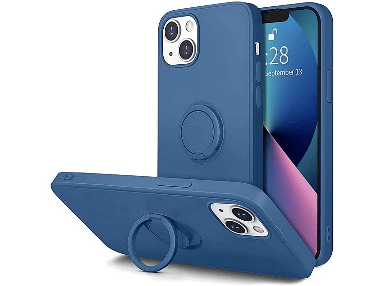 CASE AND PRO szilikon tok gyűrűvel, Samsung A32 5G, sötétkék (RING-A325G-DBL)