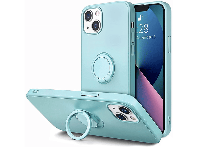 CASE AND PRO szilikon tok gyűrűvel, Samsung A32 5G, türkiz (RING-A325G-T)