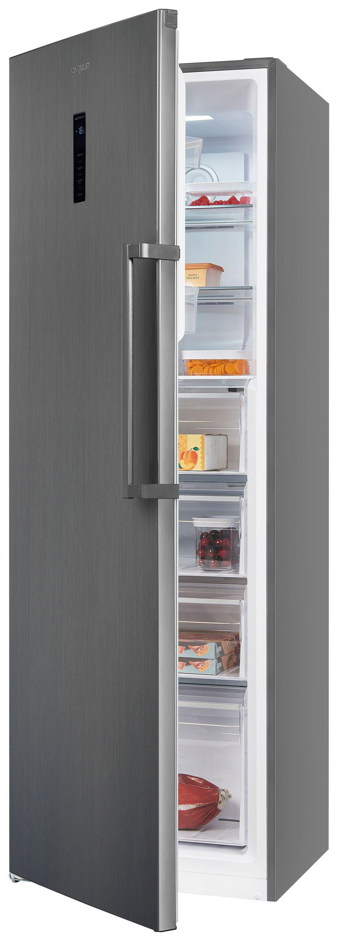 EXQUISIT GS295-NF-H-040E Gefrierschrank (E, 274 l, 1850 mm hoch, inoxlook-az)