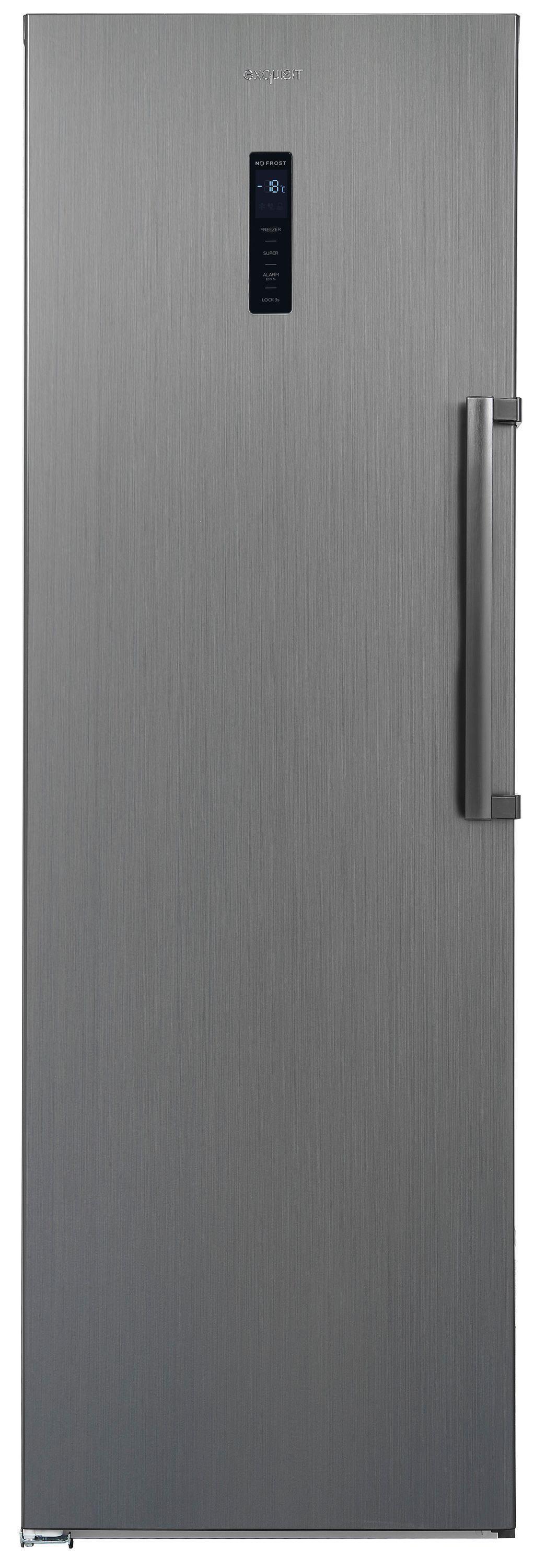 EXQUISIT GS295-NF-H-040E Gefrierschrank (E, 274 l, 1850 mm hoch, inoxlook-az)