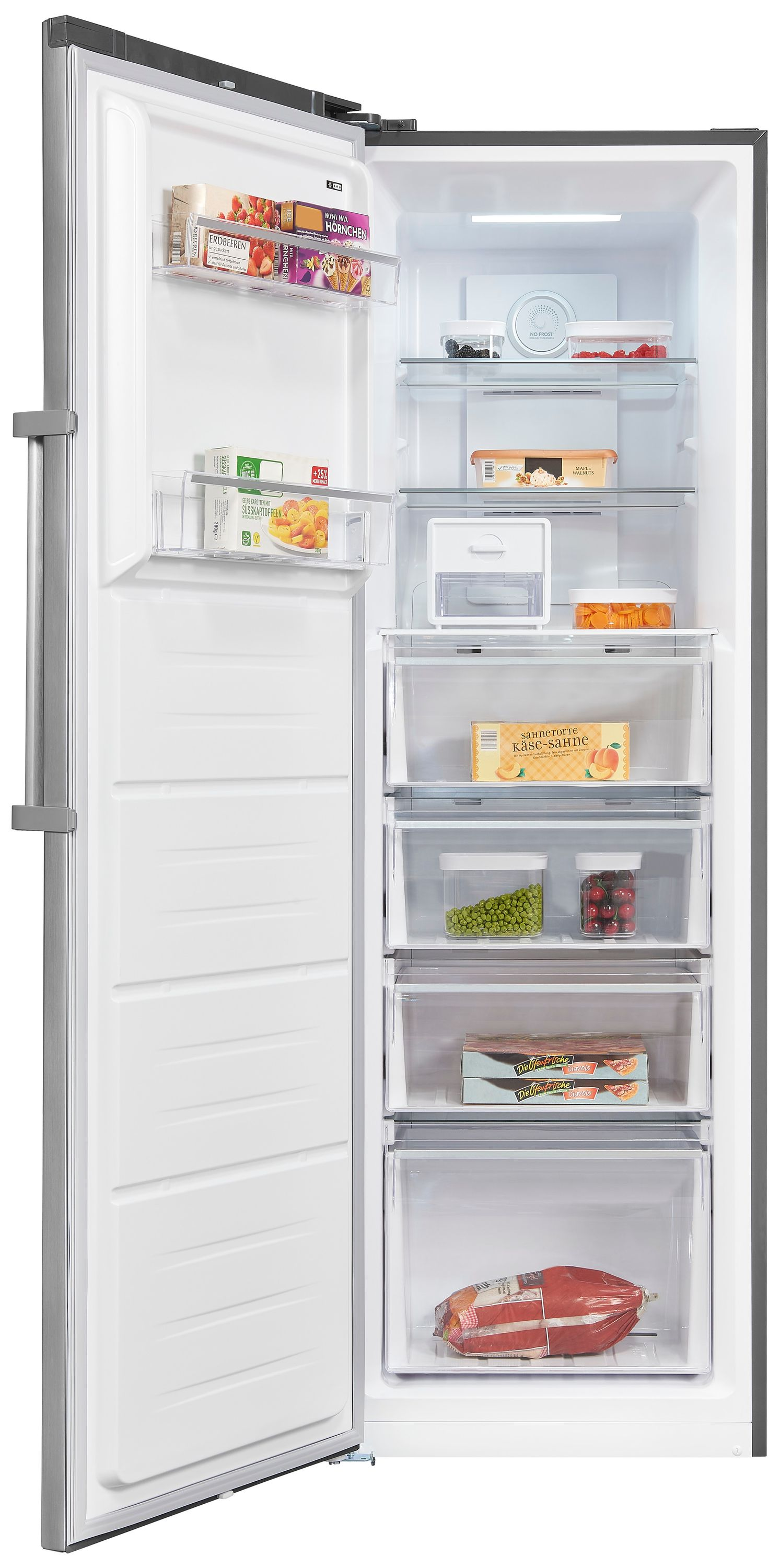 EXQUISIT GS295-NF-H-040E Gefrierschrank (E, 274 l, 1850 mm hoch, inoxlook)
