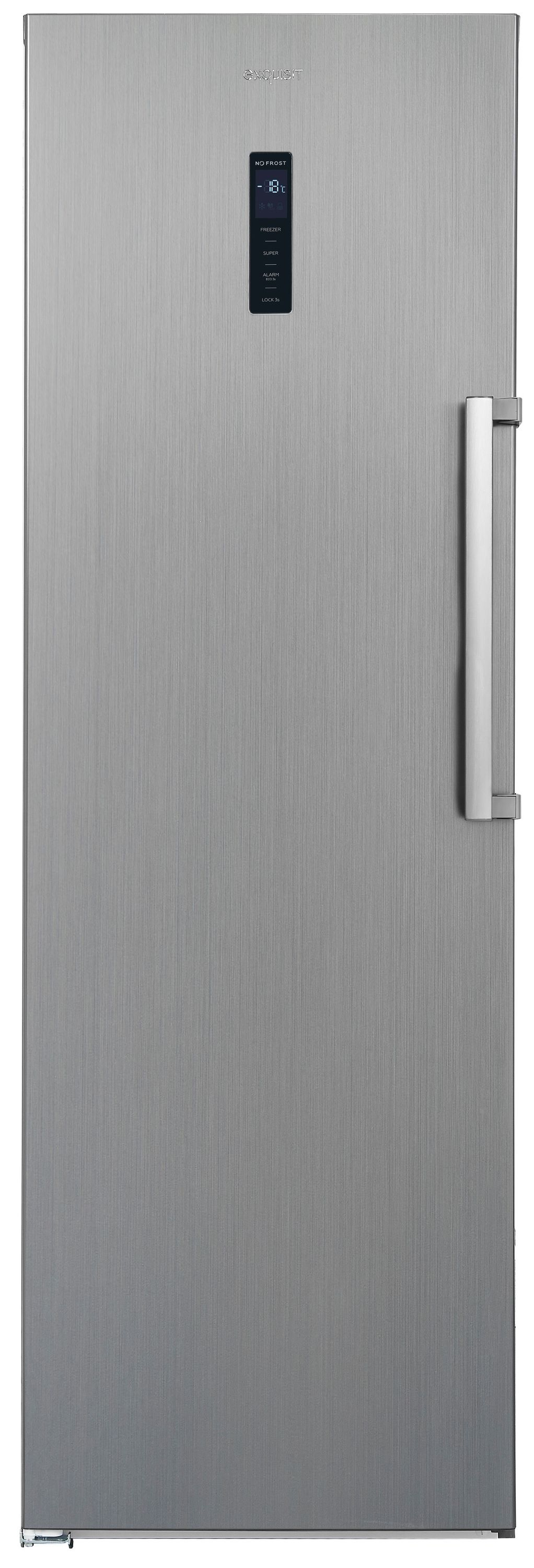 EXQUISIT GS295-NF-H-040E Gefrierschrank (E, 274 l, 1850 mm hoch, inoxlook)