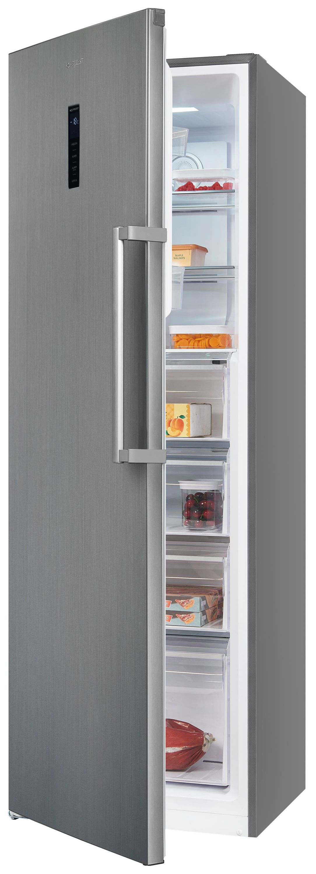 EXQUISIT GS295-NF-H-040E Gefrierschrank (E, 274 l, 1850 mm hoch, inoxlook)