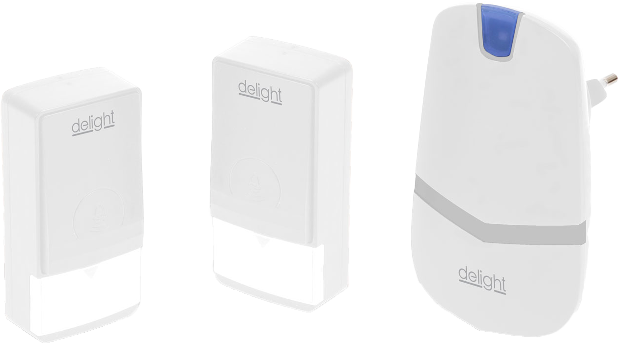 DELIGHT Kinetic digitális elem és vezeték nélküli csengő, fehér (55343WH-2)