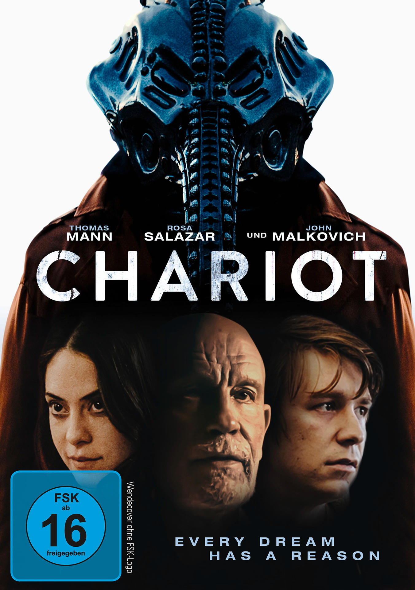 DVD-Cover für Chariot mit Schauspielern und einer dunklen Figur im Hintergrund.