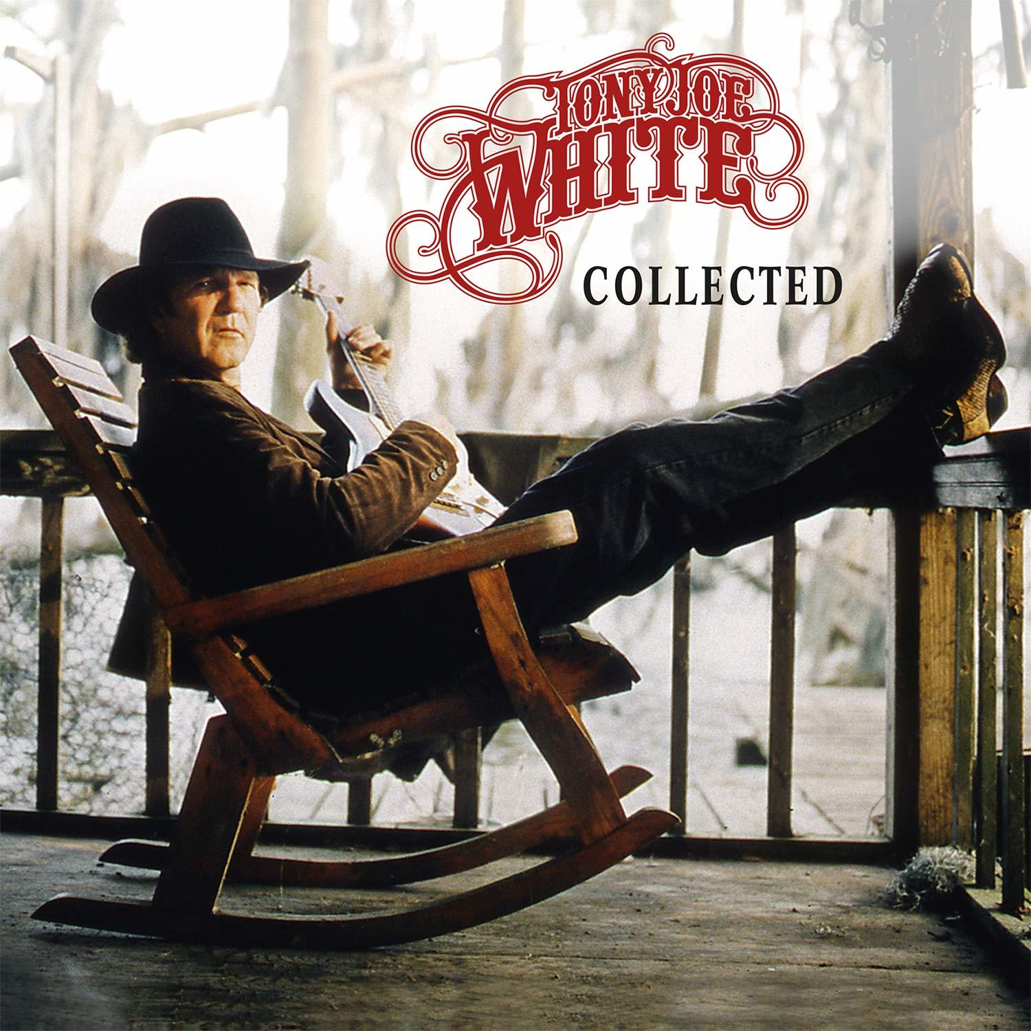 Tony Joe White album borítója, hintaszékben ülve gitározik, a verandán.