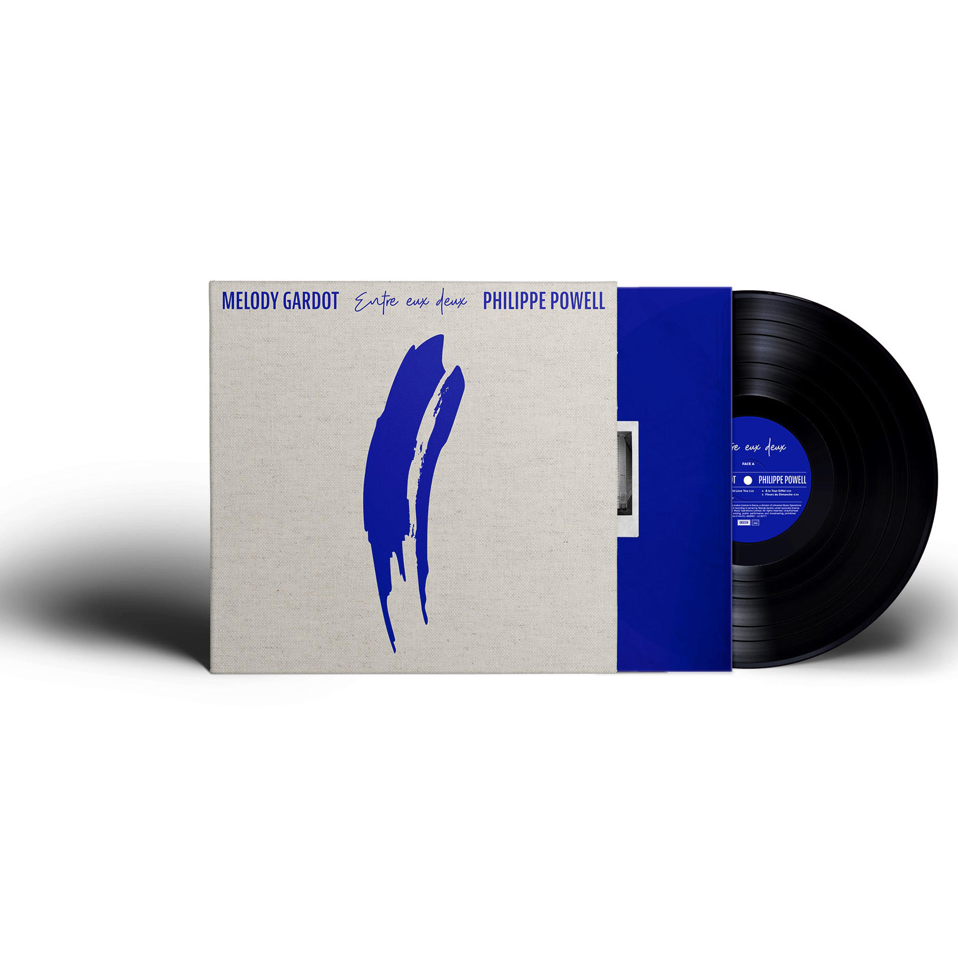 Melody Gardot bakelit lemez. Album borító kék ecsetvonással bézs háttéren.