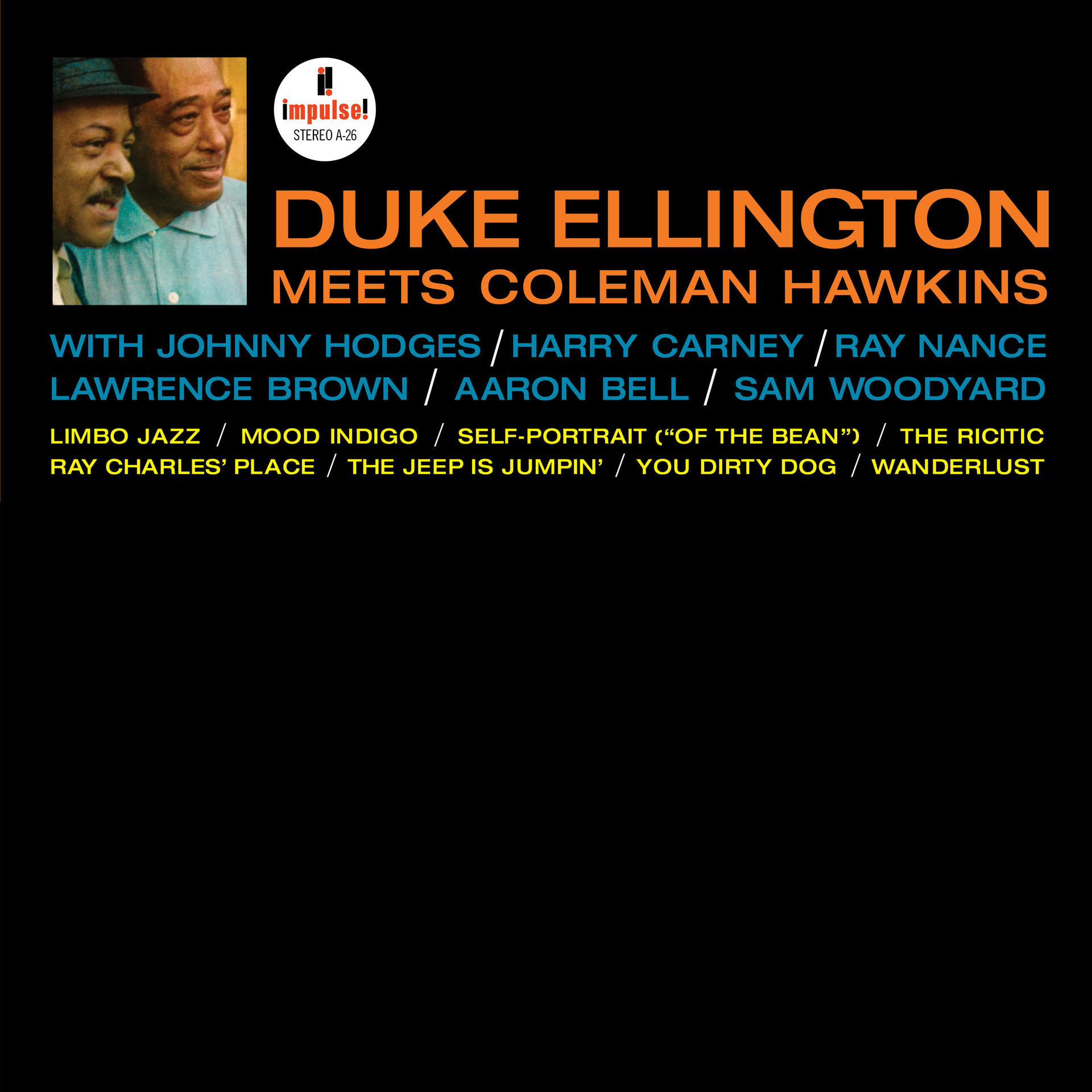 Duke Ellington album borítója. Két férfi szöveggel és a dalok címeivel.