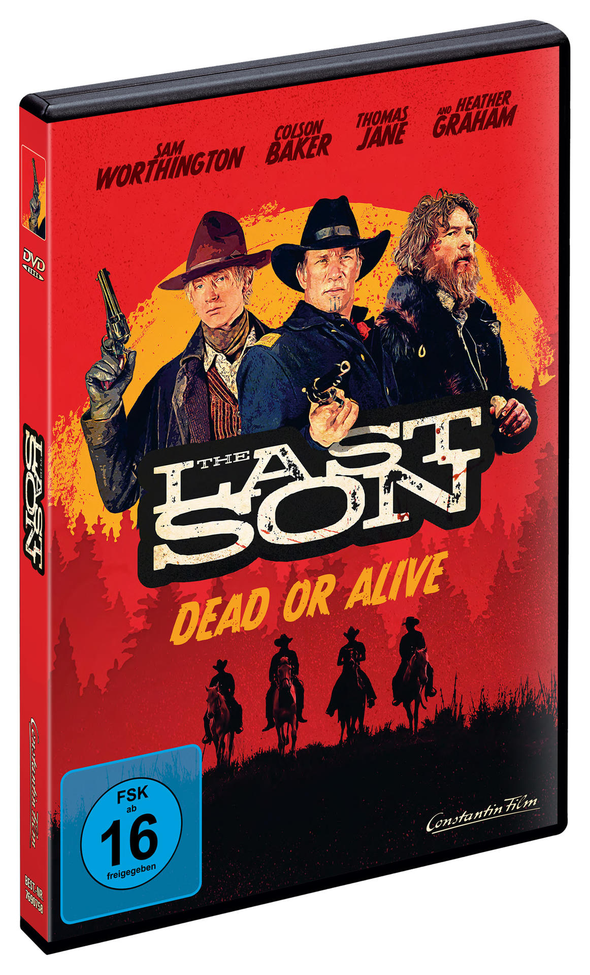 DVD-Cover mit drei Männern in einer Westernszene. Text: The Last Son. Roter Hintergrund.